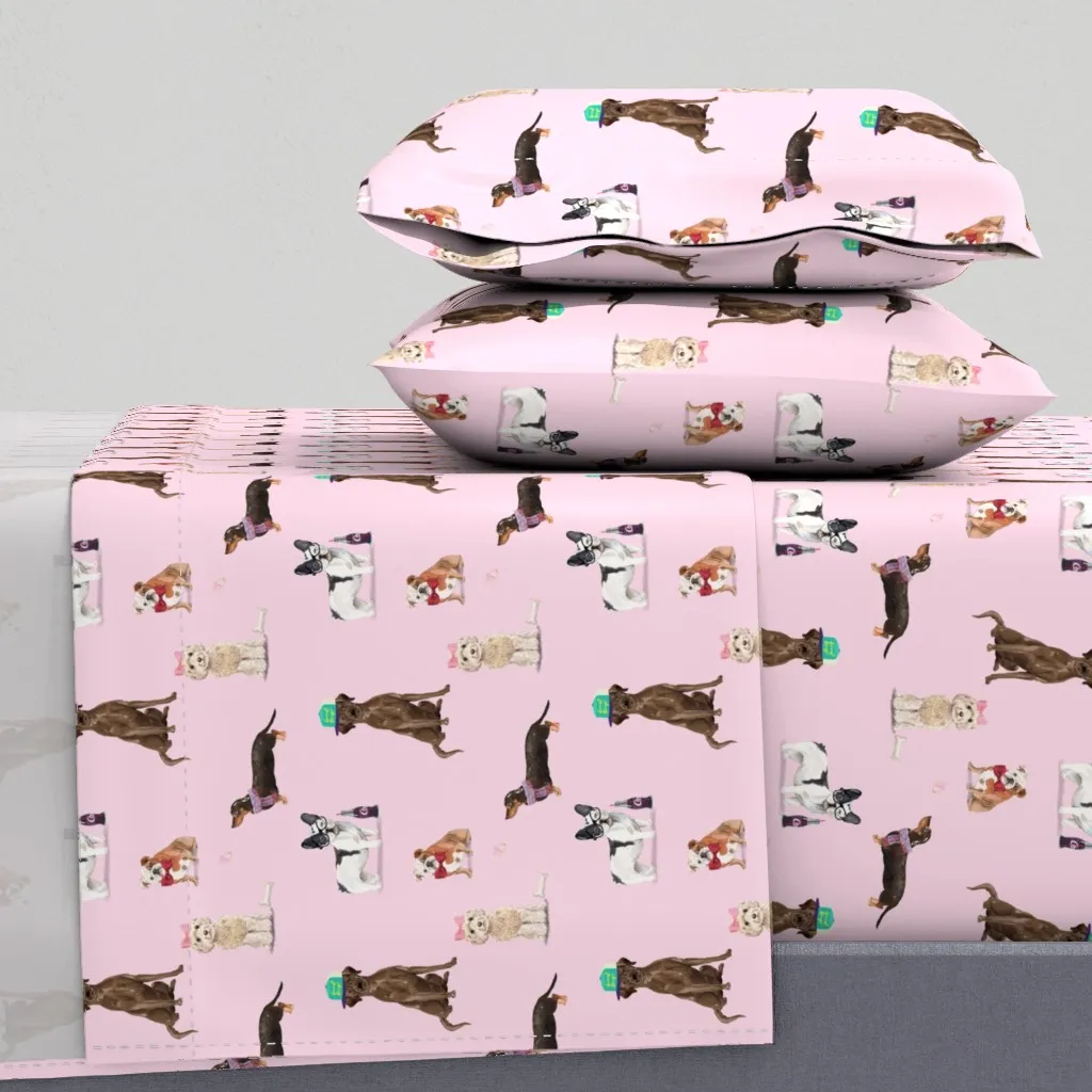 Dogs Of Insta Queen Sheet Set - Pink product