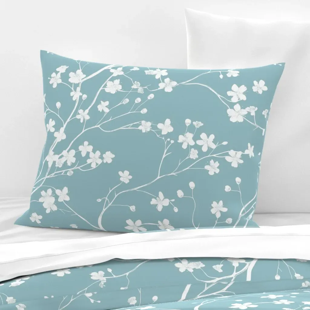 Dogwood Tree Blossoms Cushion Cover - White, Cotton Sateen product