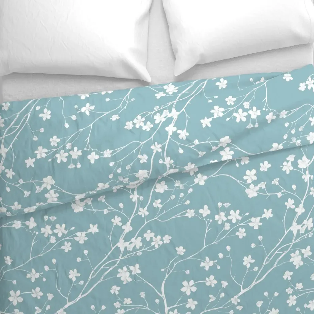 Dogwood Tree Blossoms Duvet Cover - White alternate view