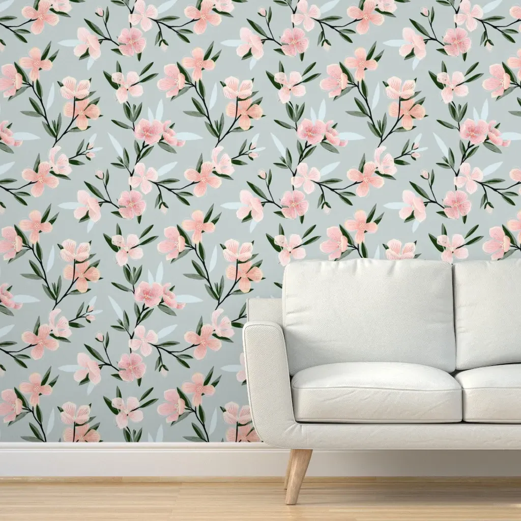 Dogwood Tree Flowers Peel and Stick Wallpaper - Pink product
