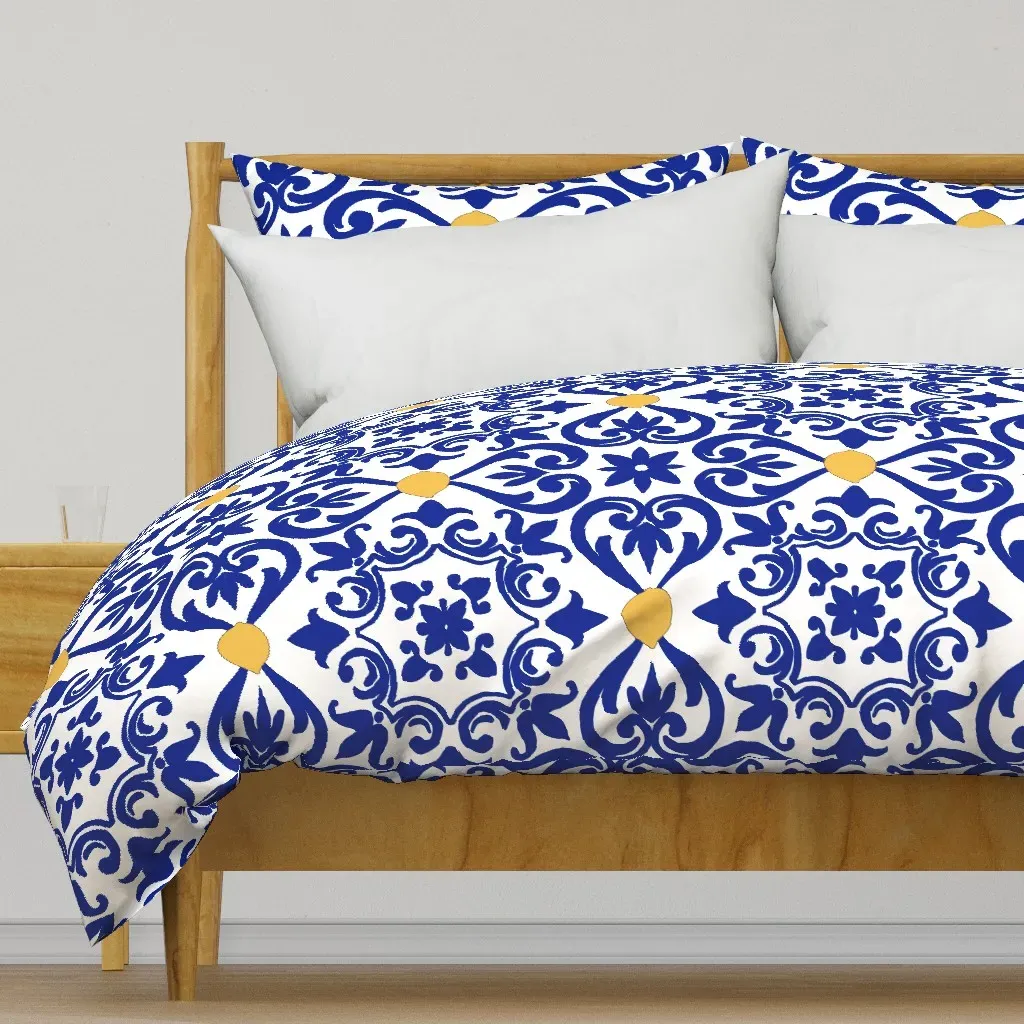 Dolce Vita Lemons Duvet Cover - Blue product