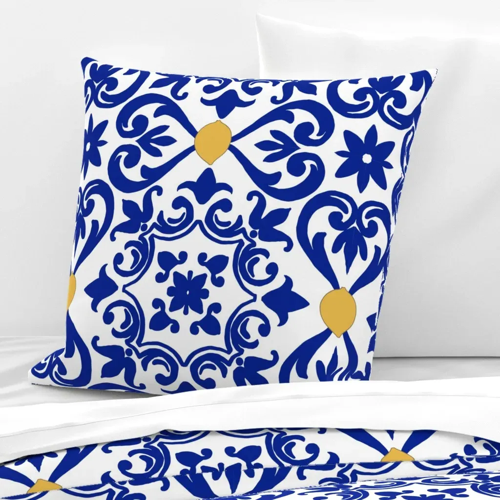 Dolce Vita Lemons Euro Pillow Sham - Blue product