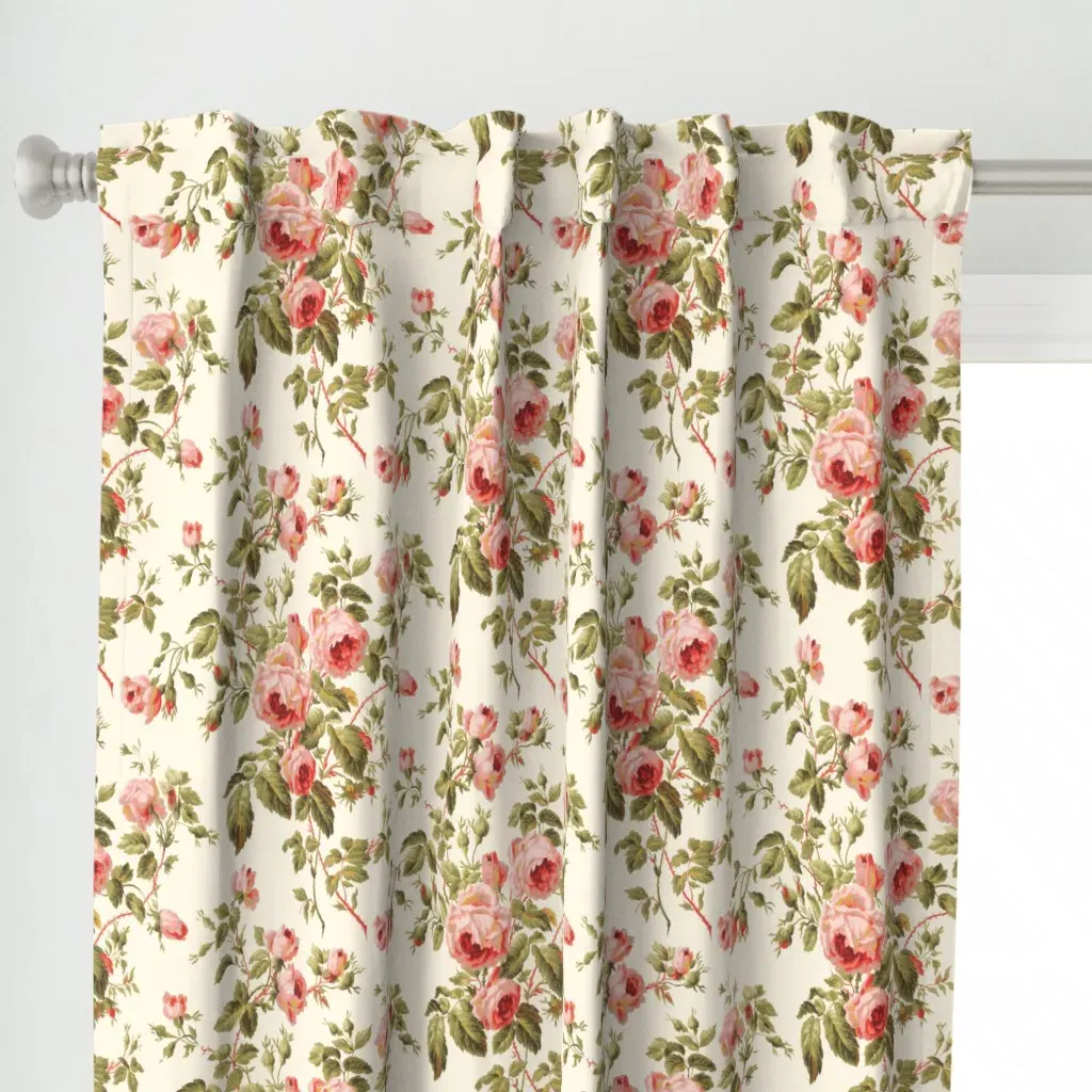 Dolly Rose Cosmic Latte Curtain Panel - Pink alternate view