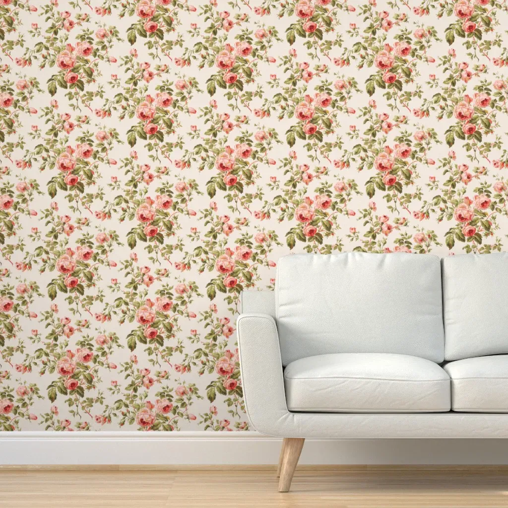 Dolly Rose Peel and Stick Wallpaper - Pink, Brown product