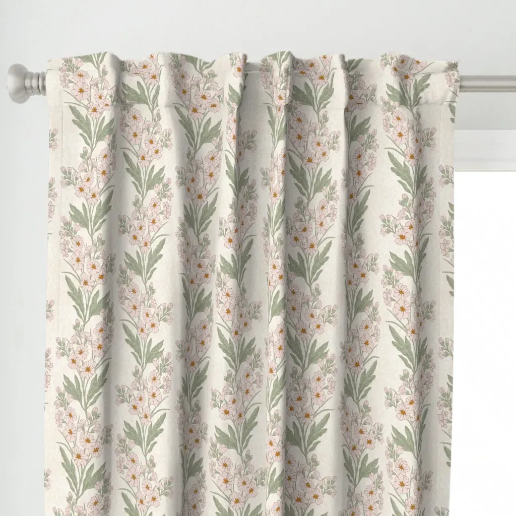 Dolly Scrolling French Curtain Panel - Pink alternate view
