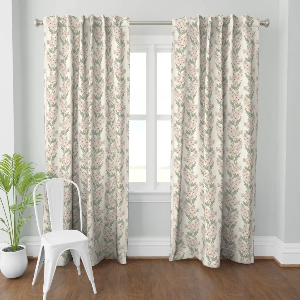 Dolly Scrolling French Curtain Panel - Pink product