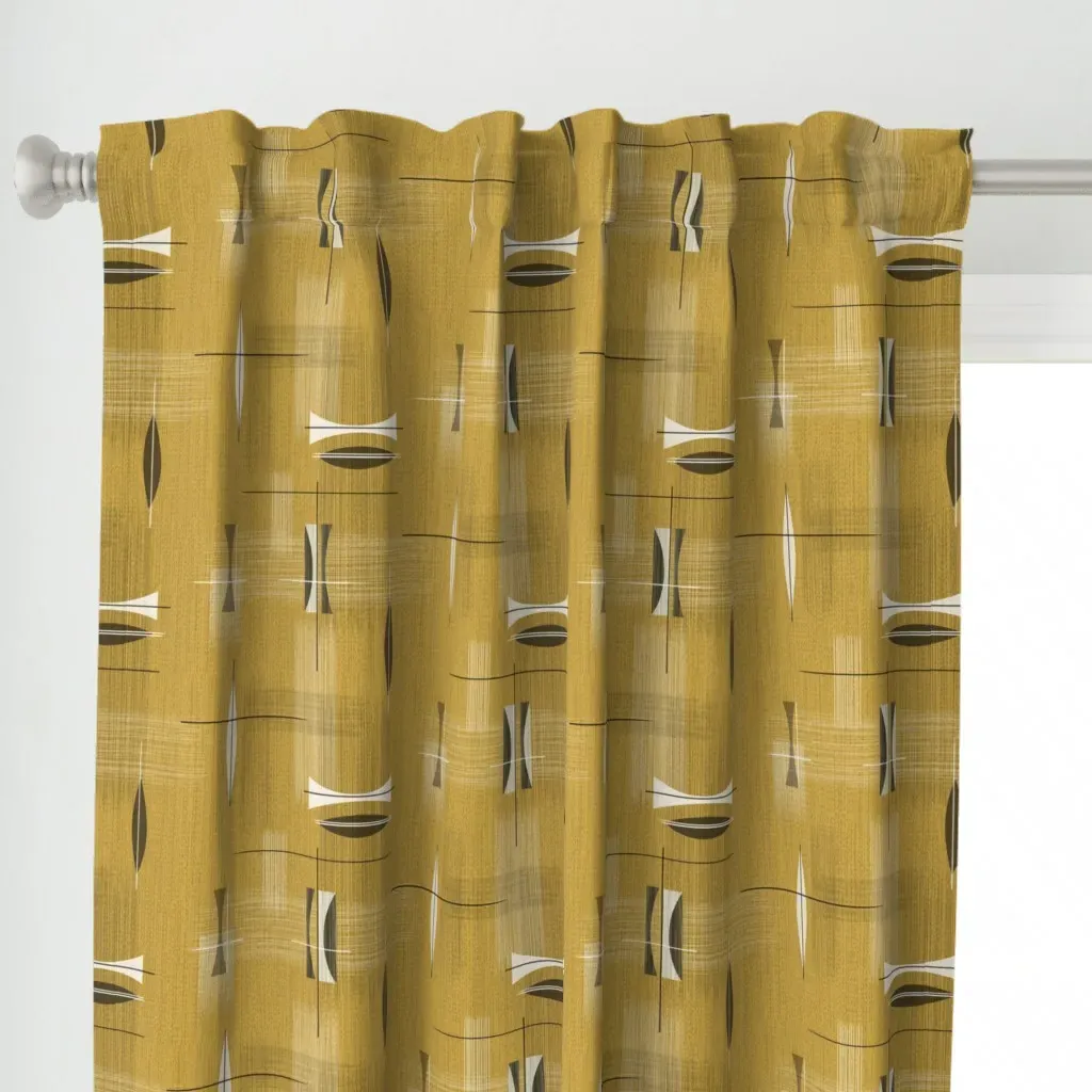 Don Draper Gold Curtain Panel - Mustard Yellow alternate view