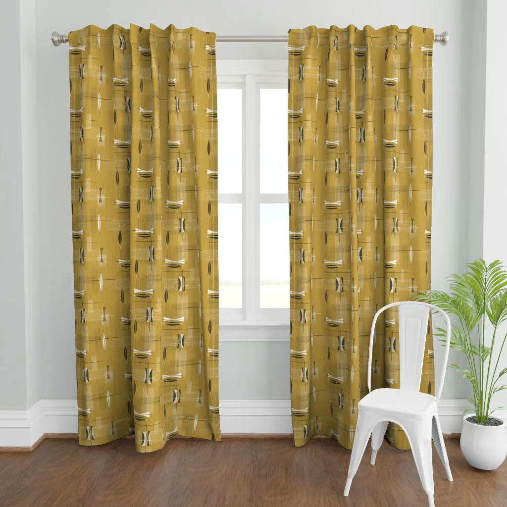 Don Draper Gold Curtain Panel - Mustard Yellow product