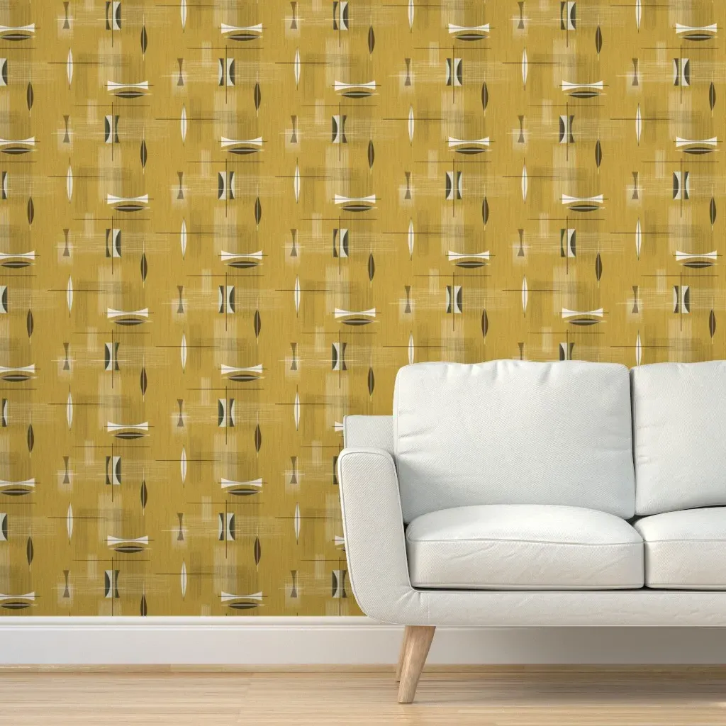 Don Draper Peel and Stick Wallpaper - Mustard Yellow product