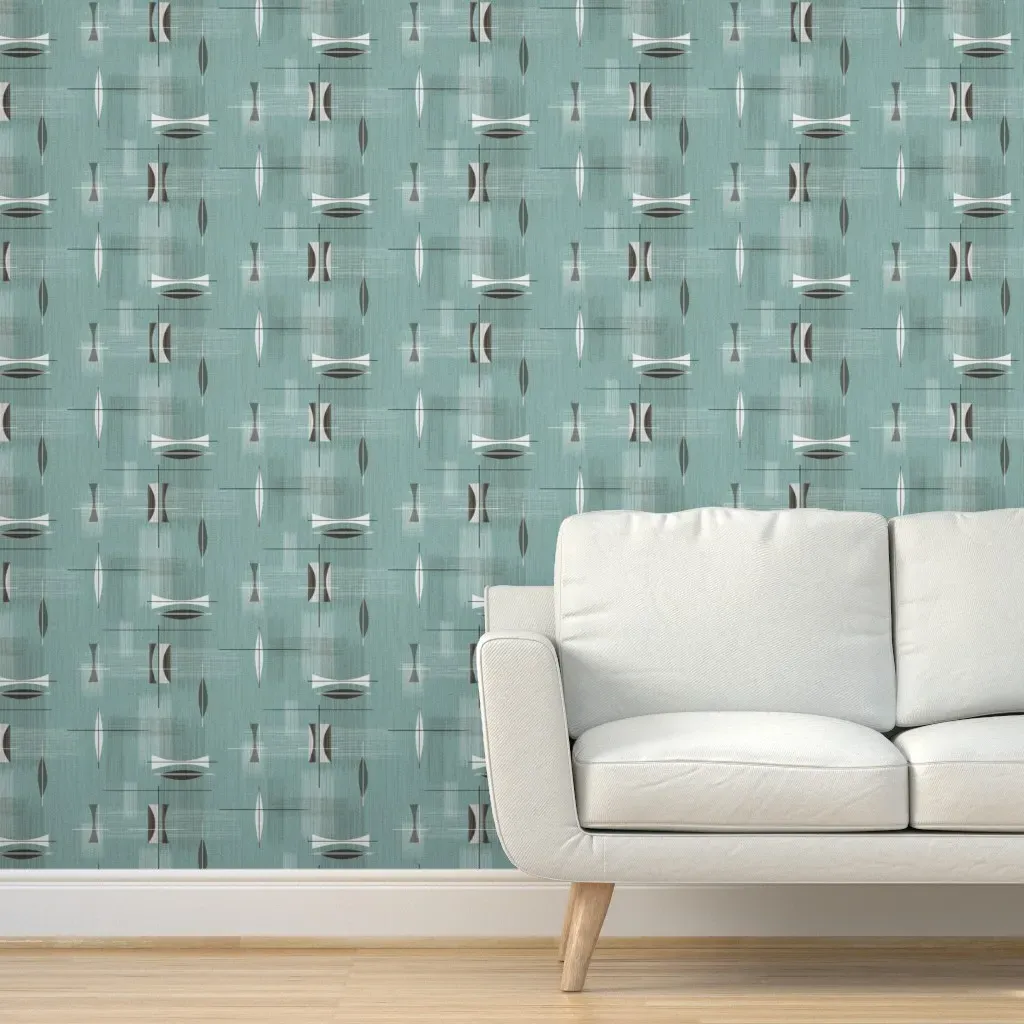 Don Draper Peel and Stick Wallpaper - Teal product