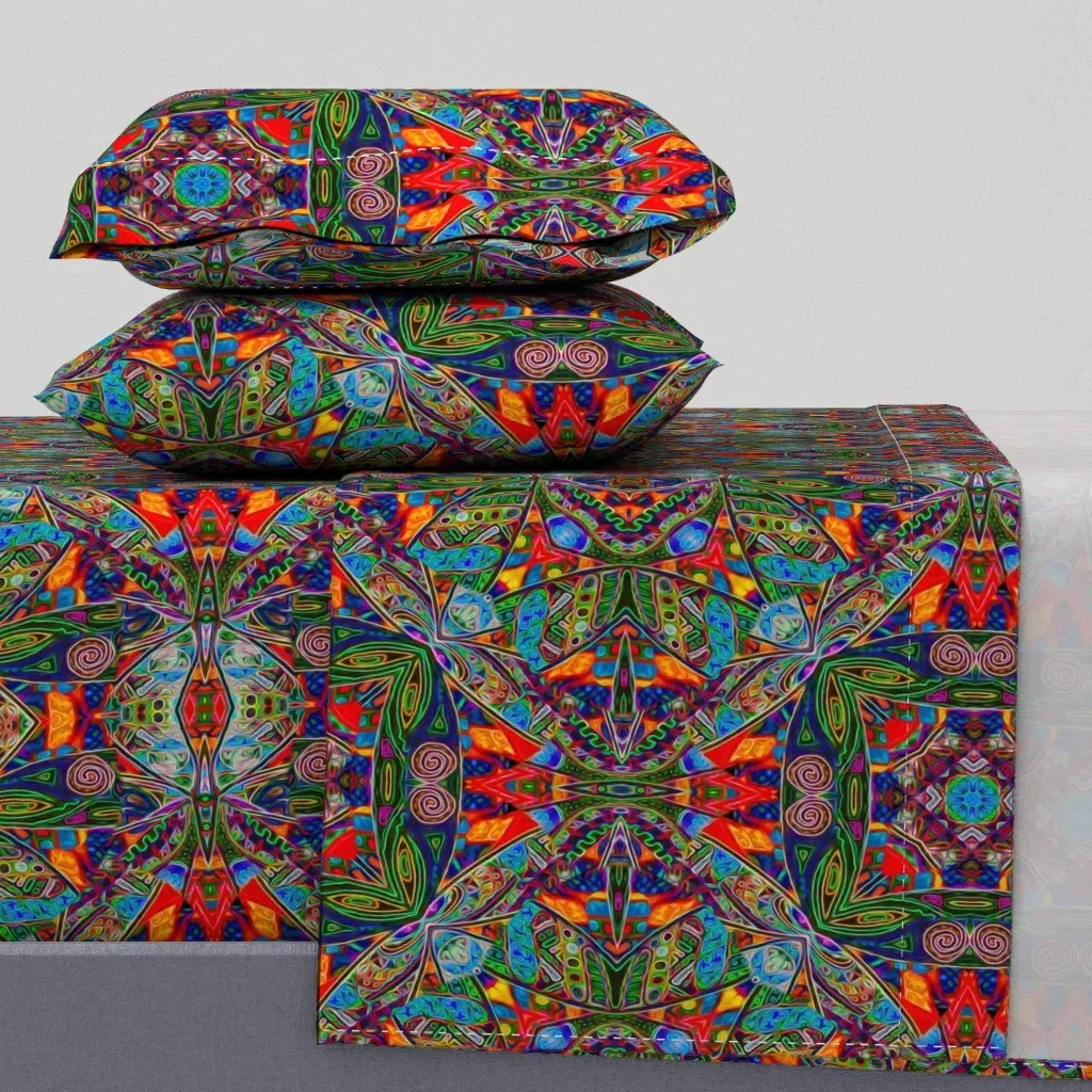 Doodle Geo Tropical Colours King Sheet Set - Red product