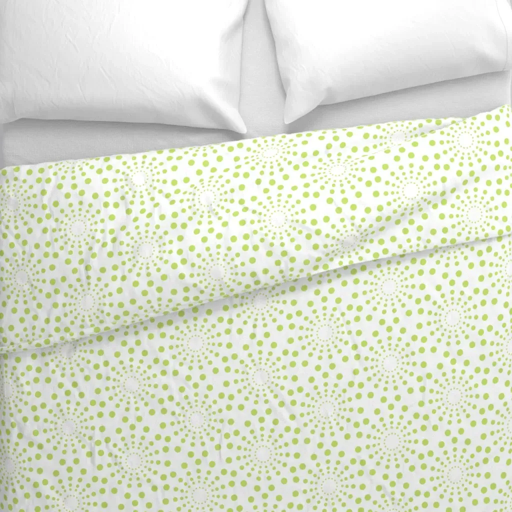 Dots Circles Maxi Duvet Cover - Lime Green alternate view