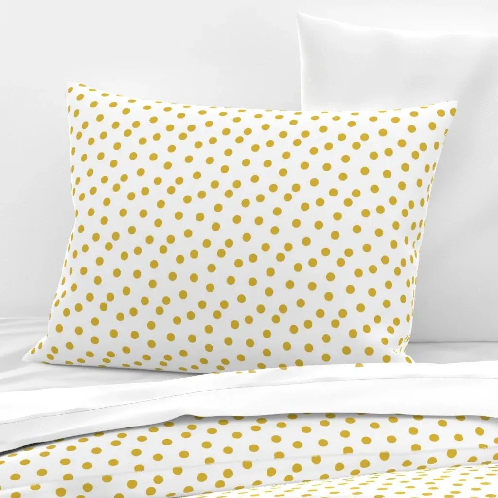 Dots Golden Sun Southwest Cowgirl Standard Pillow - Mustard Yellow, Cotton Sateen product