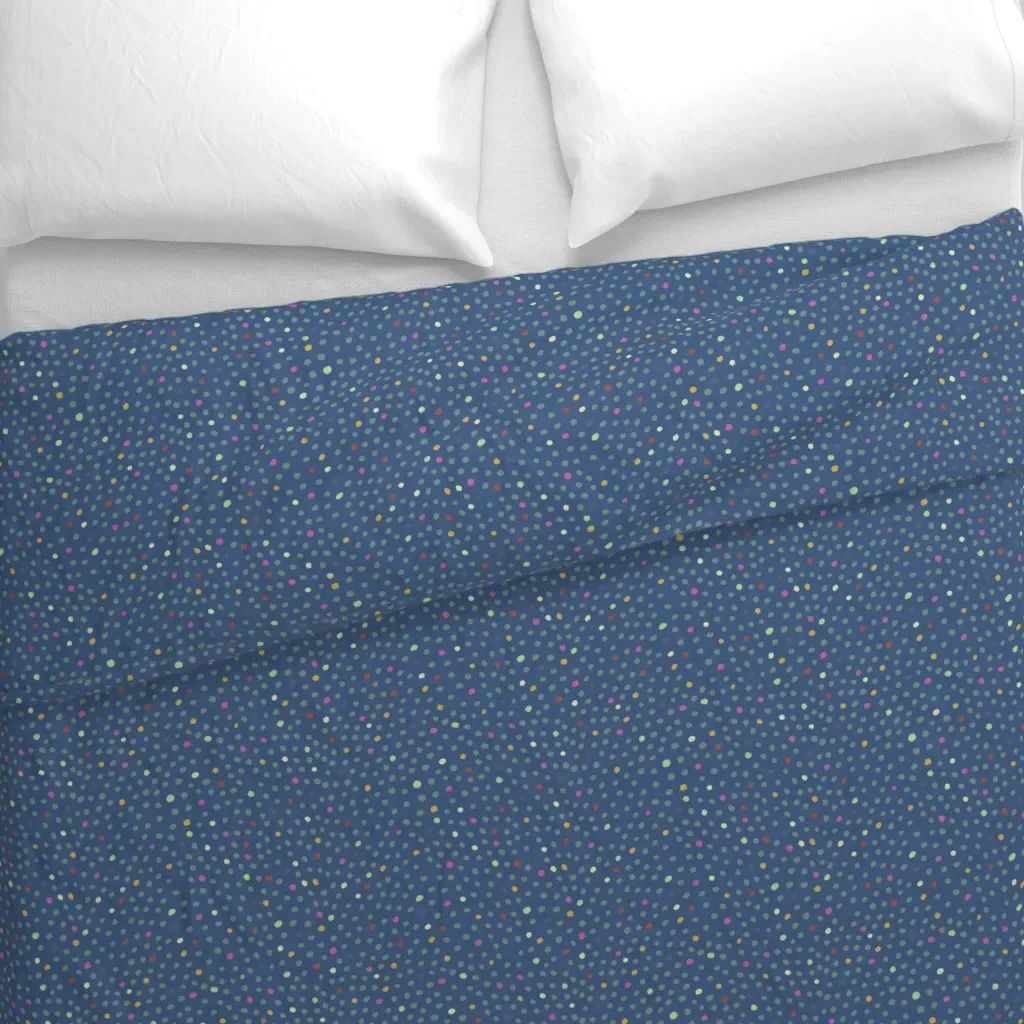 Dots On Blue Duvet Cover - Dusty Blue alternate view