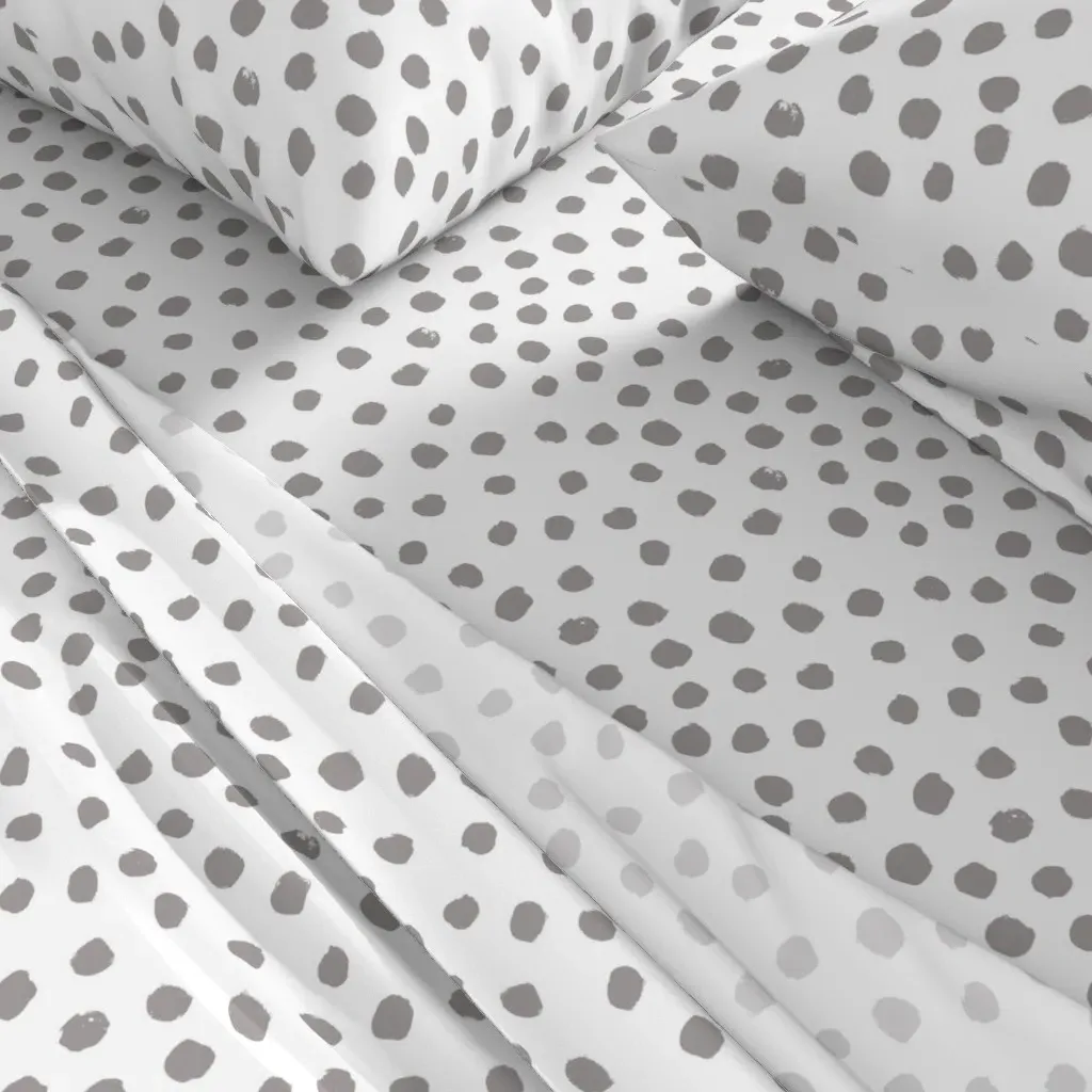 Dots Painted Queen Sheet Set - Grey alternate view