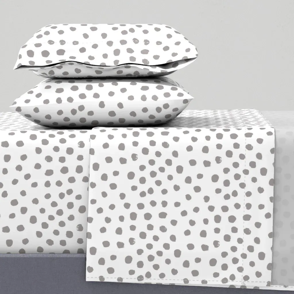 Dots Painted Queen Sheet Set - Grey product