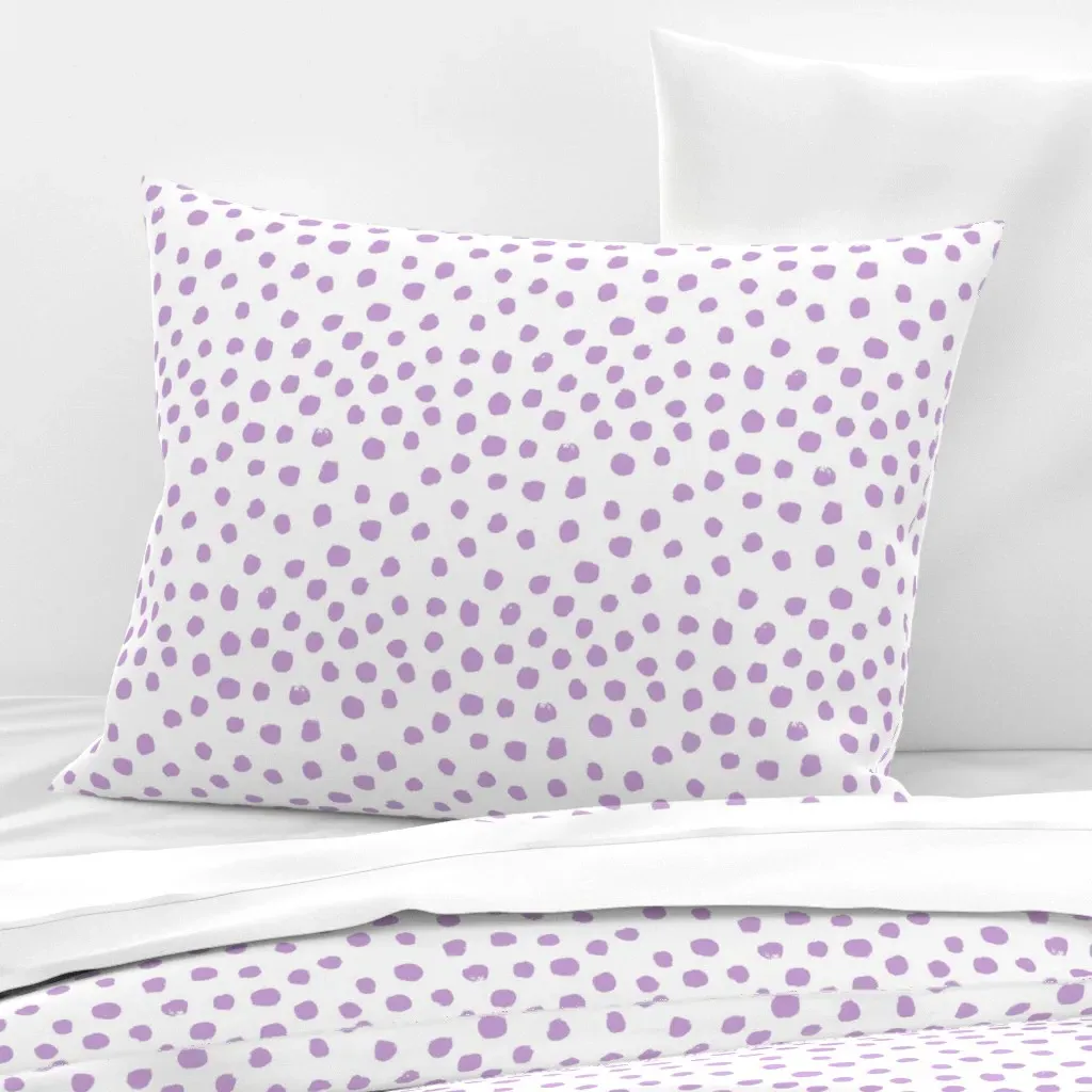 Dots & Spots Abstract Standard Knife Edge Pillow - Lavender, Cotton Sateen product