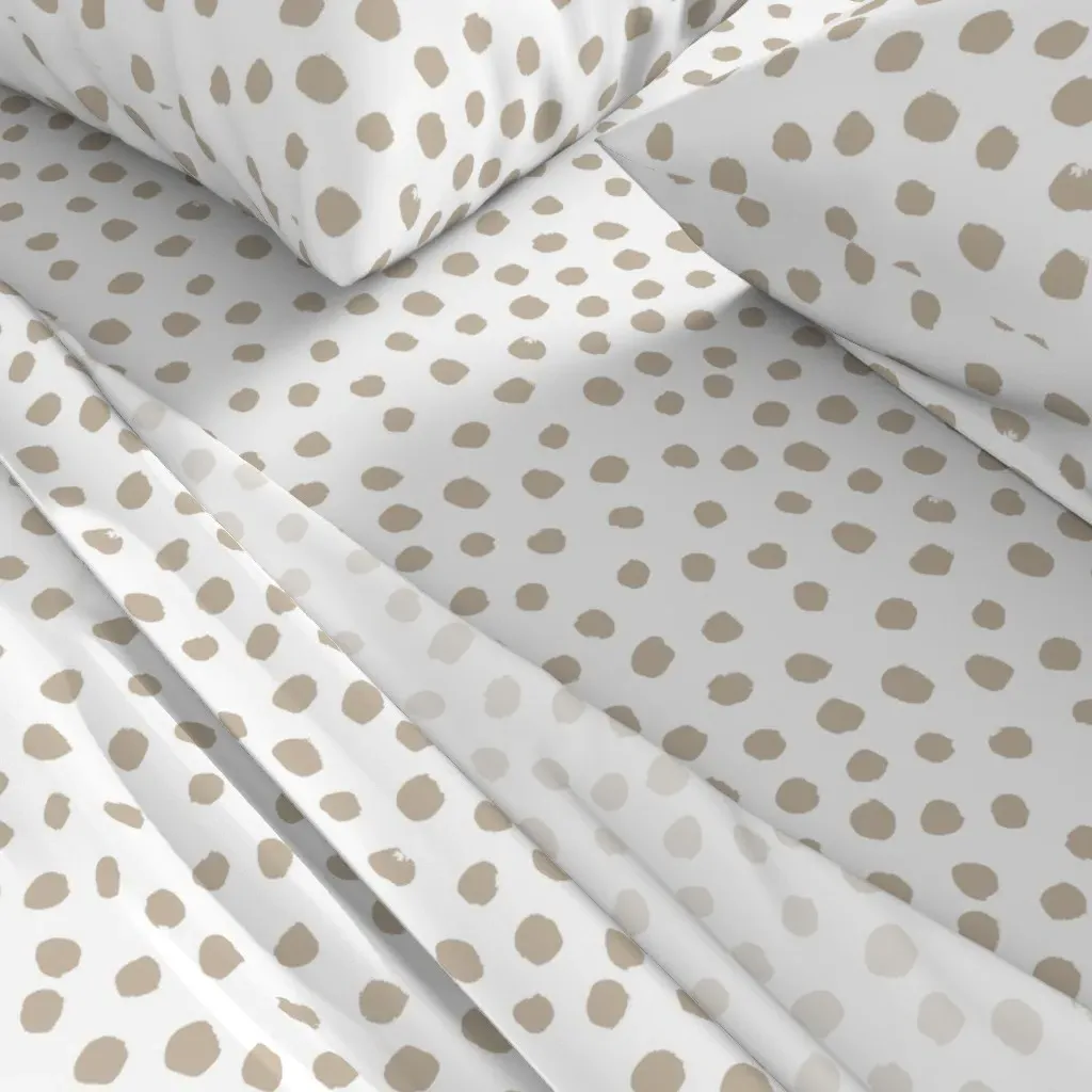 Dots Taupe Queen Sheet Set - Beige alternate view