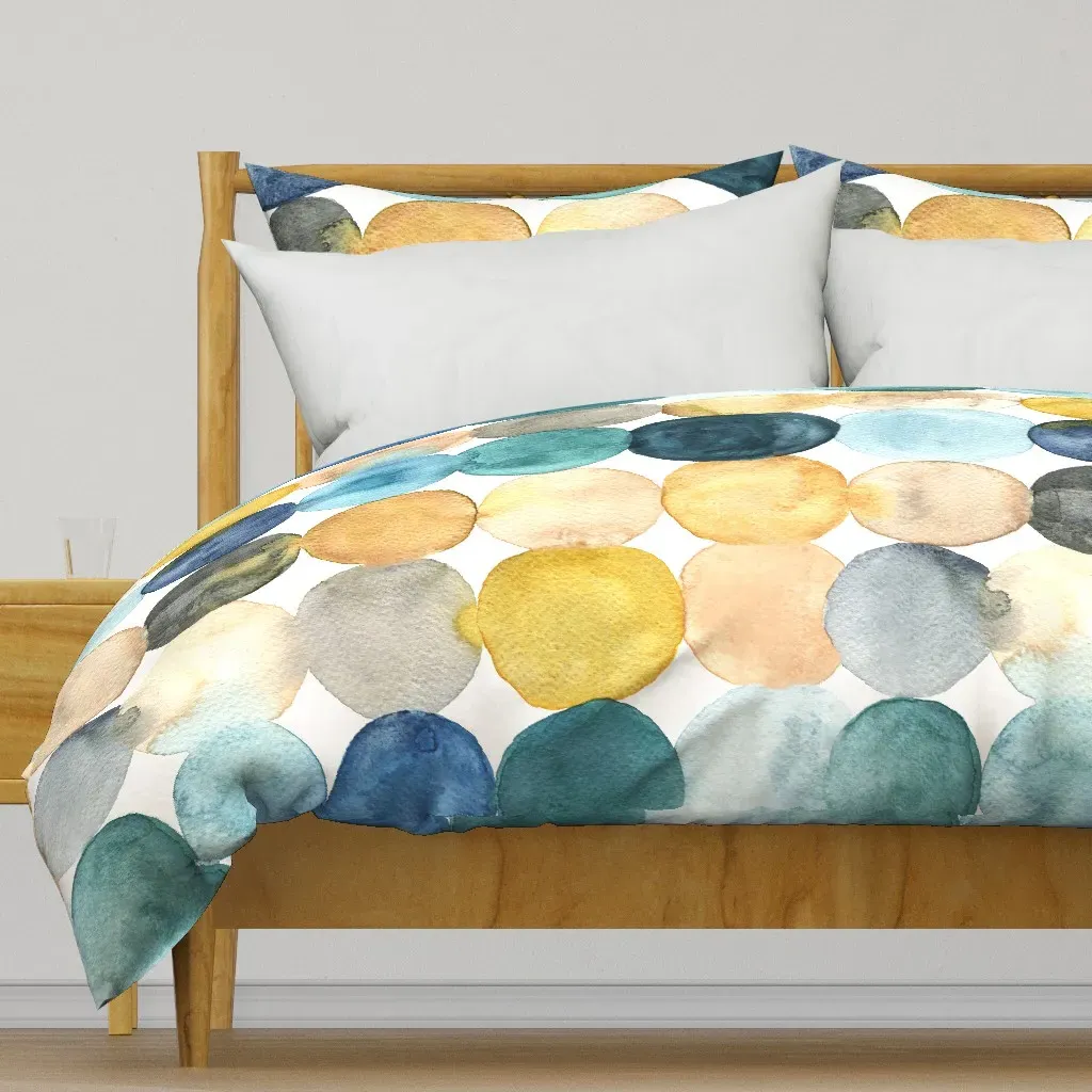 Dots Watercolor Large Scale Duvet Cover - Beige product
