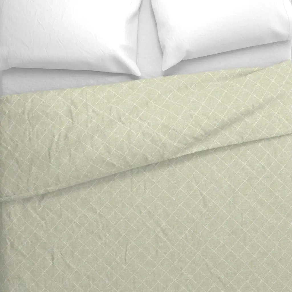 Dotted Diamonds Diagonal Dots Duvet Cover - Off-White alternate view