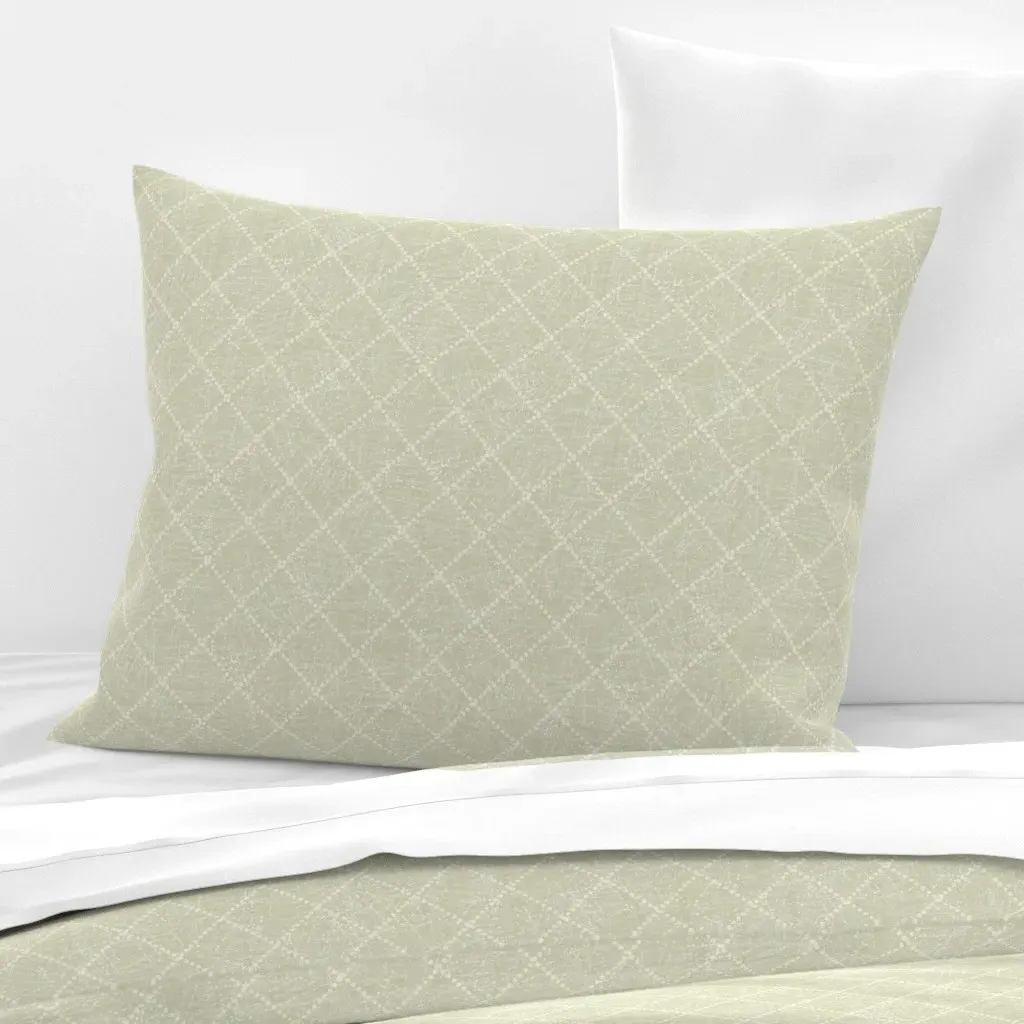 Dotted Diamonds Geometric Standard Pillow Sham - Off-White, Cotton Sateen product