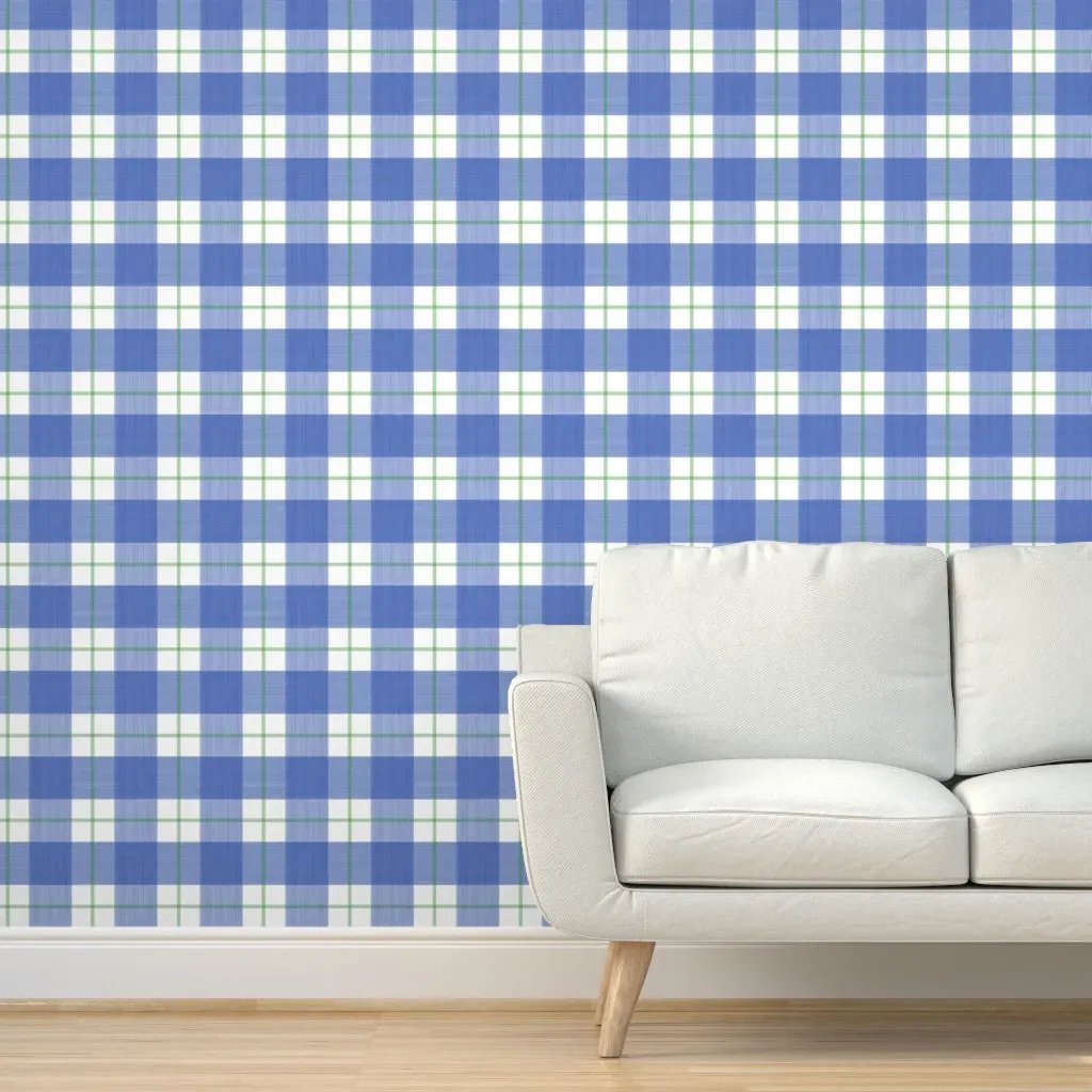 Double Buffalo Plaid Peel and Stick Wallpaper - Blue, Green product
