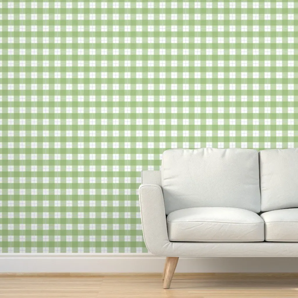 Double Buffalo Plaid Peel and Stick Wallpaper - Sage Green product