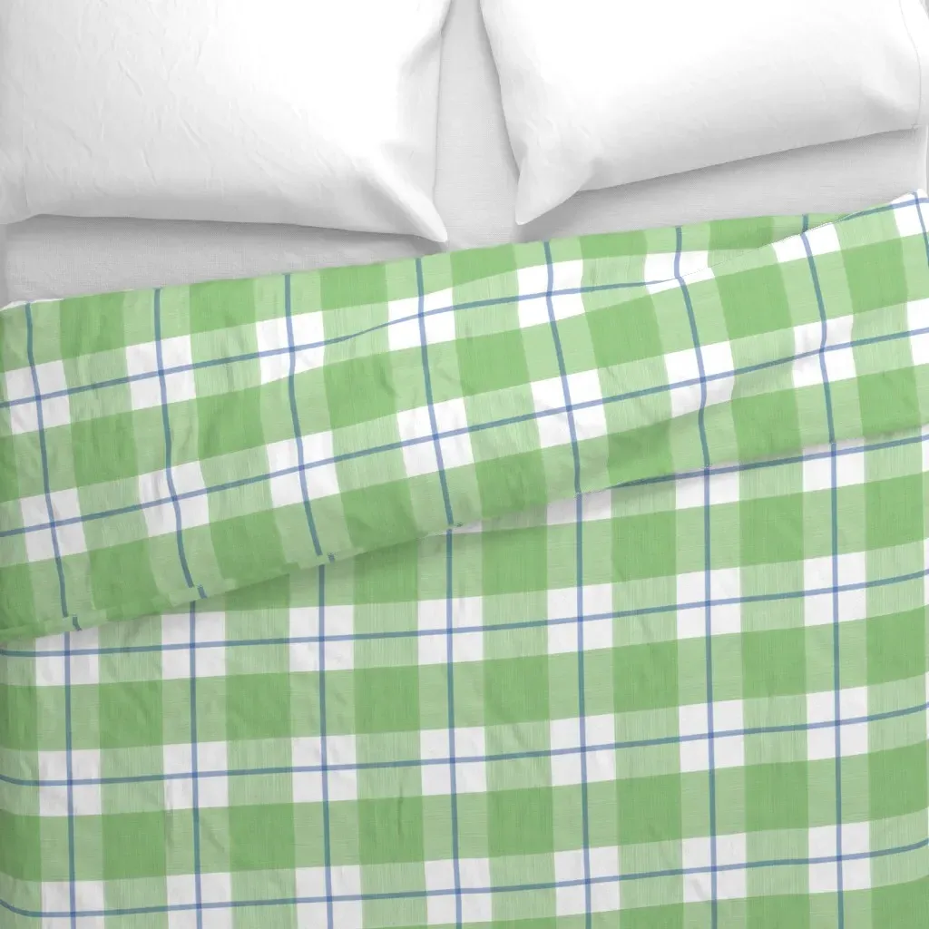 Double Buffalo Plaid Spring Duvet Cover - Pale Green alternate view