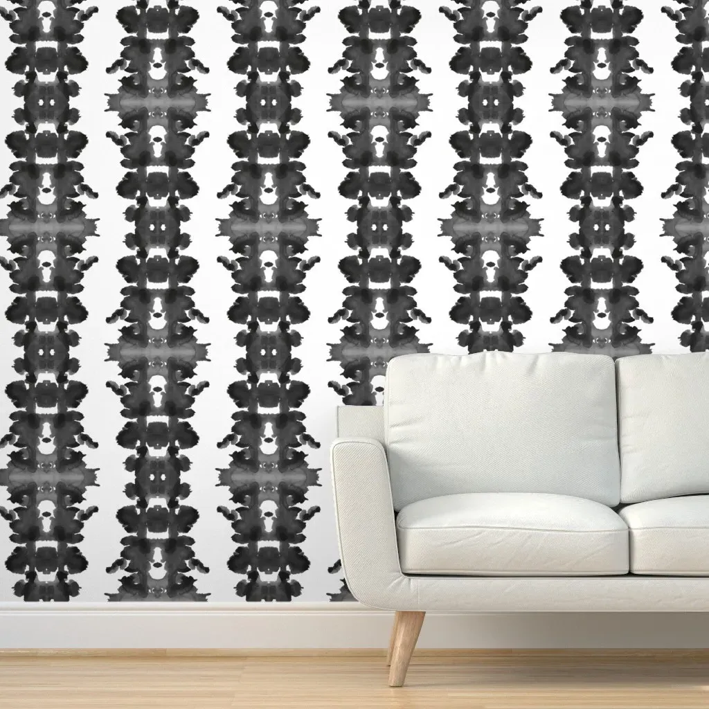 Double Inkblot Peel and Stick Wallpaper - Black, White product