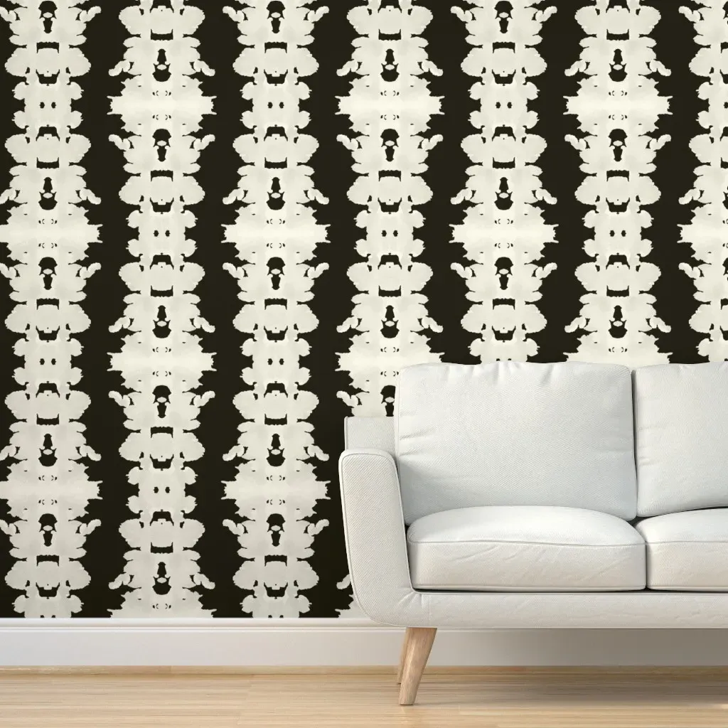 Double Inkblot Peel and Stick Wallpaper - Off-White product