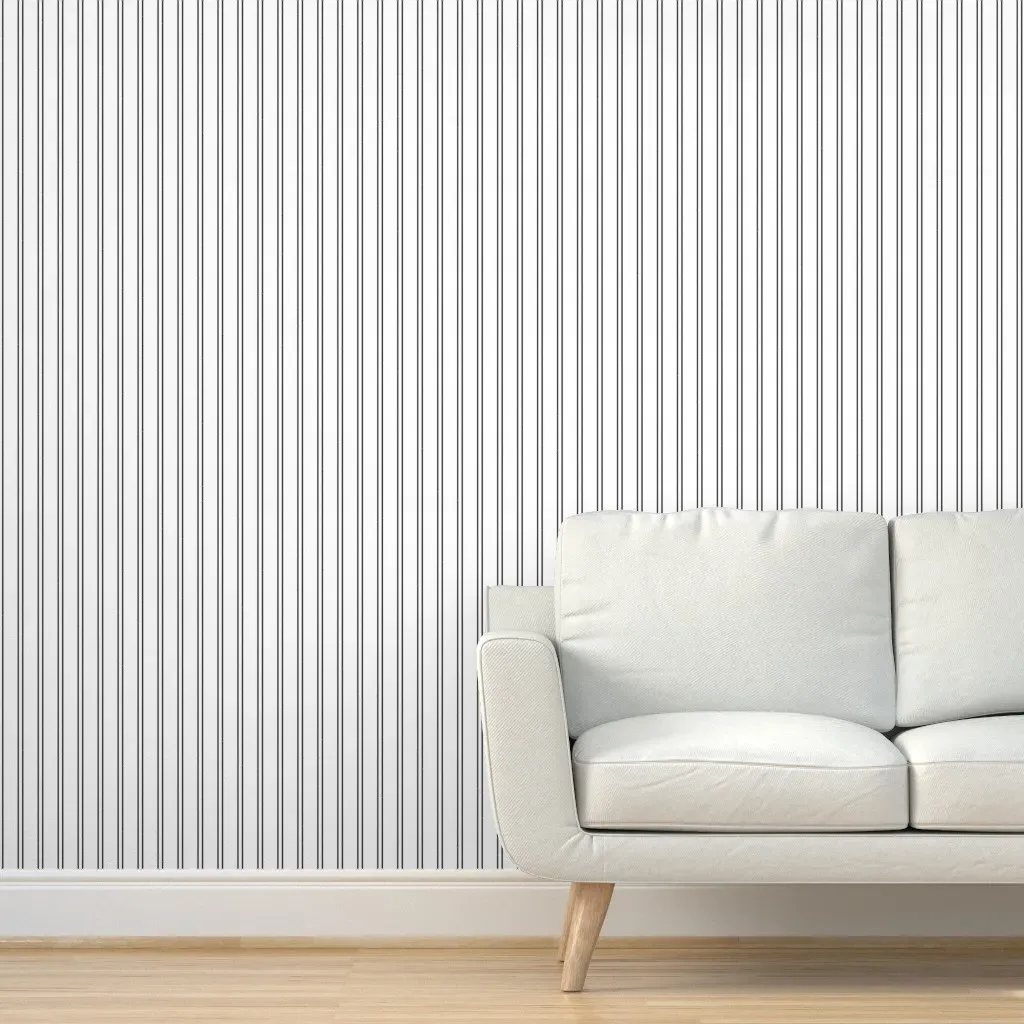Double Pinstripe Peel and Stick Wallpaper - Black, White product