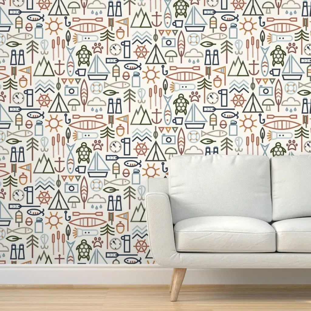 Down By The Lake Fall Peel and Stick Wallpaper - Beige product