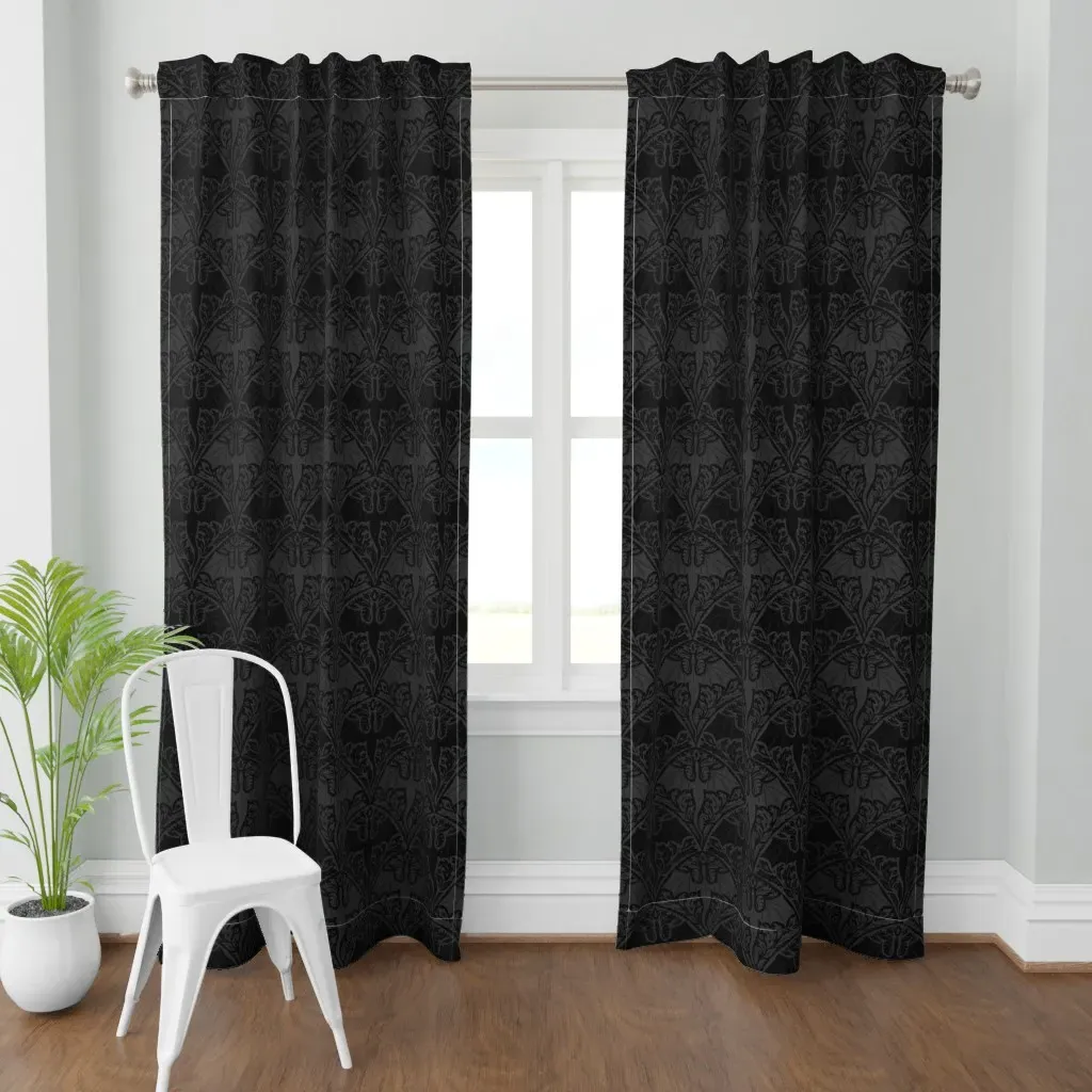 Dragon Damask Curtain Panel - Black product