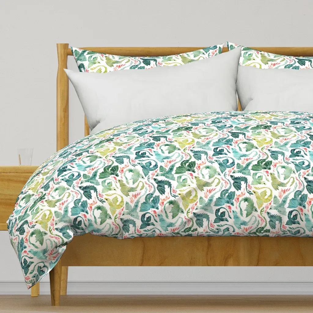 Dragon Fire Duvet Cover - Teal product