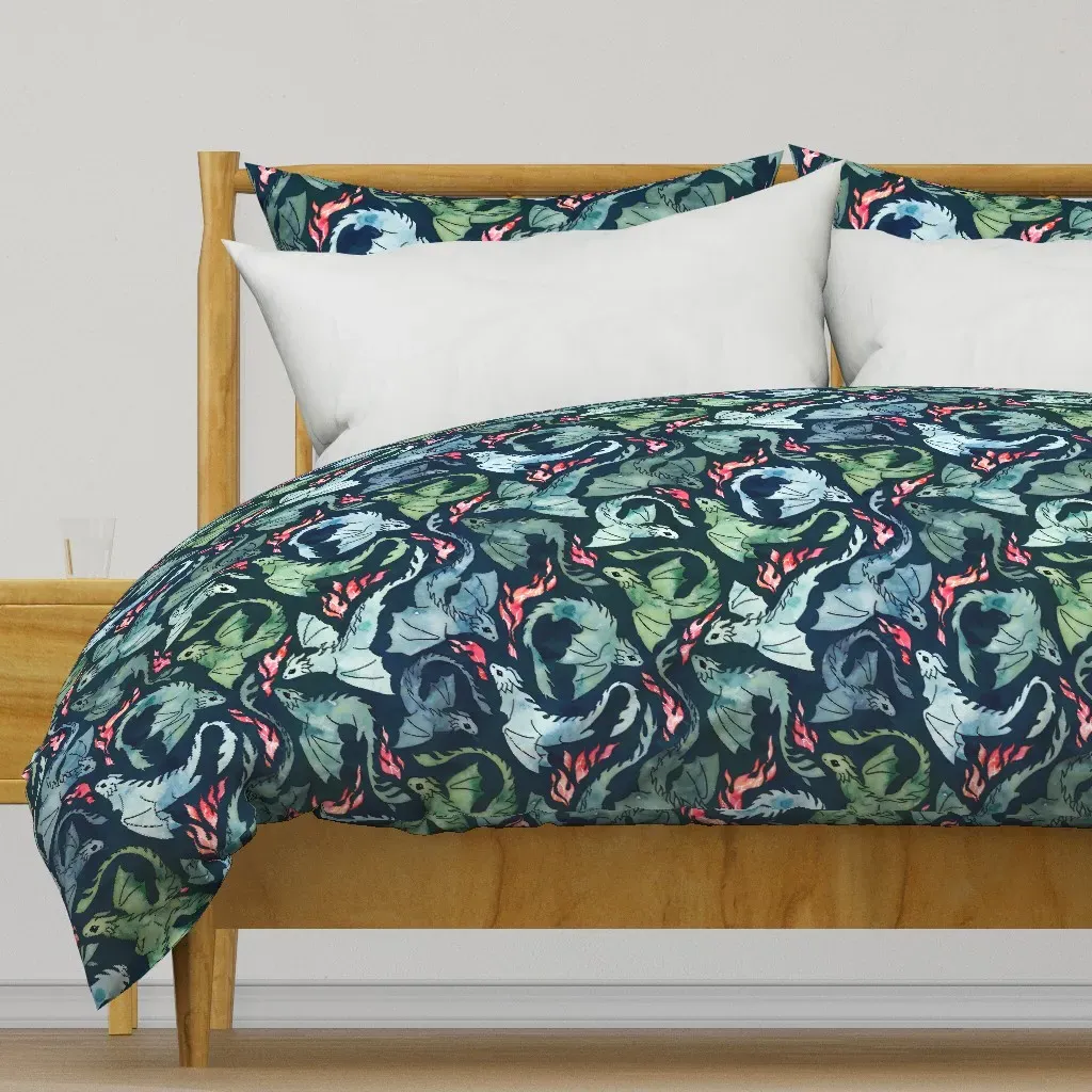 Dragon Fire Duvet Cover - Teal product