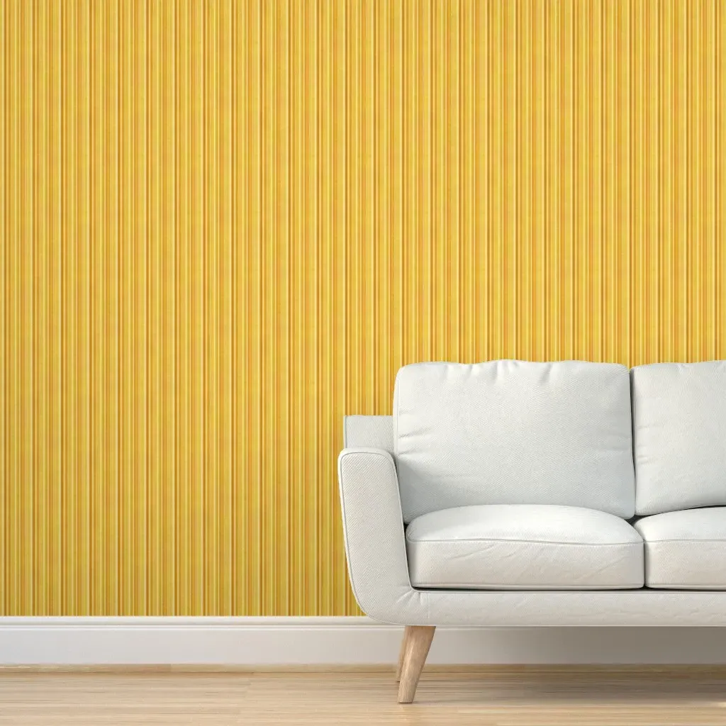 Dragon Fire Watercolor Stripe Peel and Stick Wallpaper - Golden Yellow product