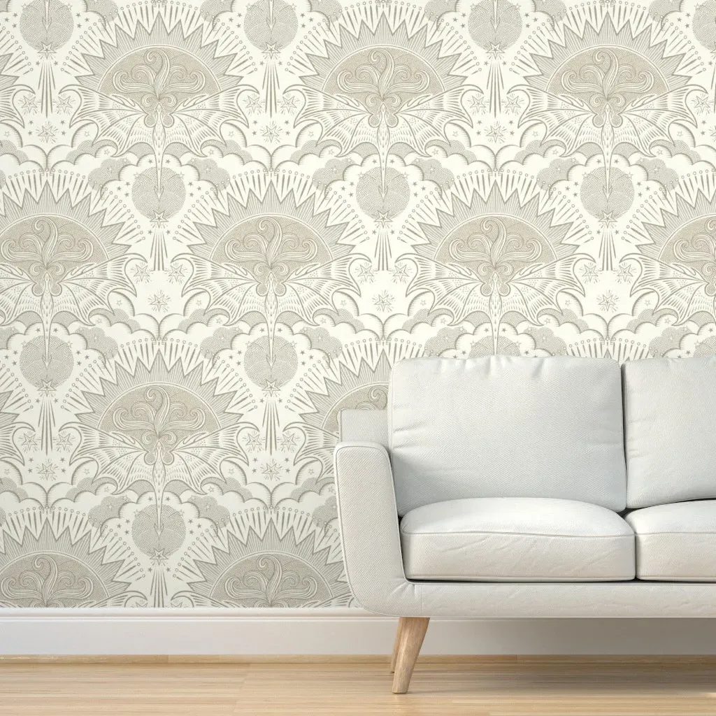 Dragon In The Sky Night Sky Peel and Stick Wallpaper - Beige product