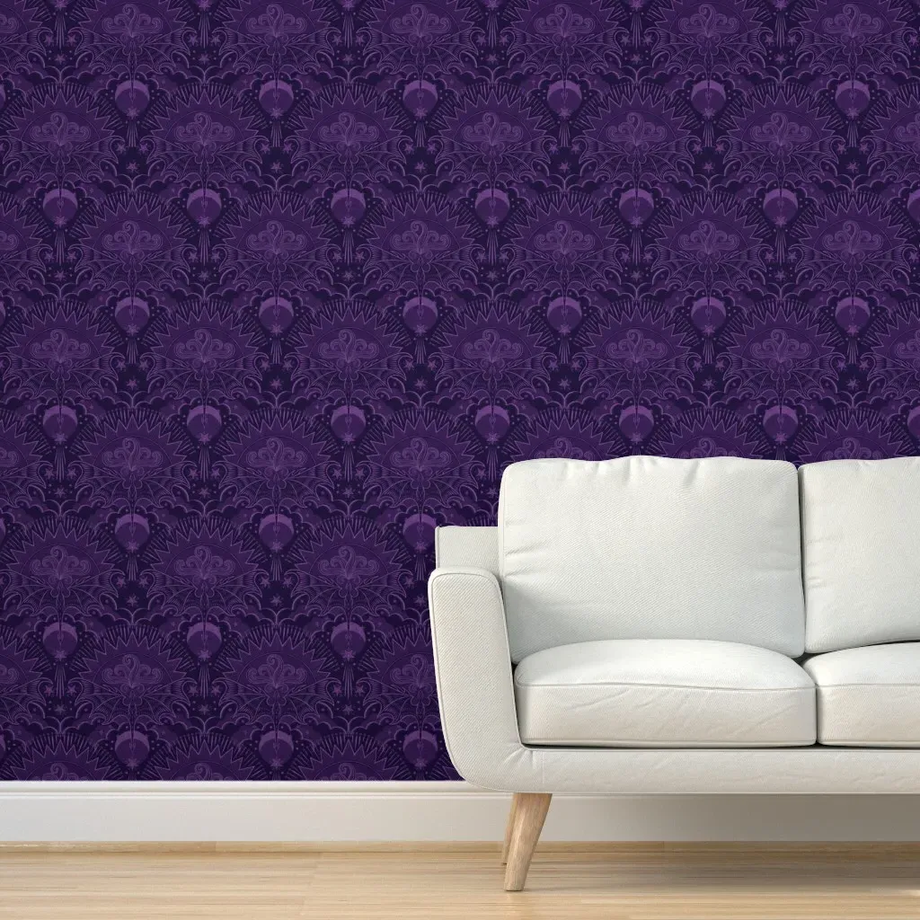 Dragon In The Sky Peel and Stick Wallpaper - Purple product