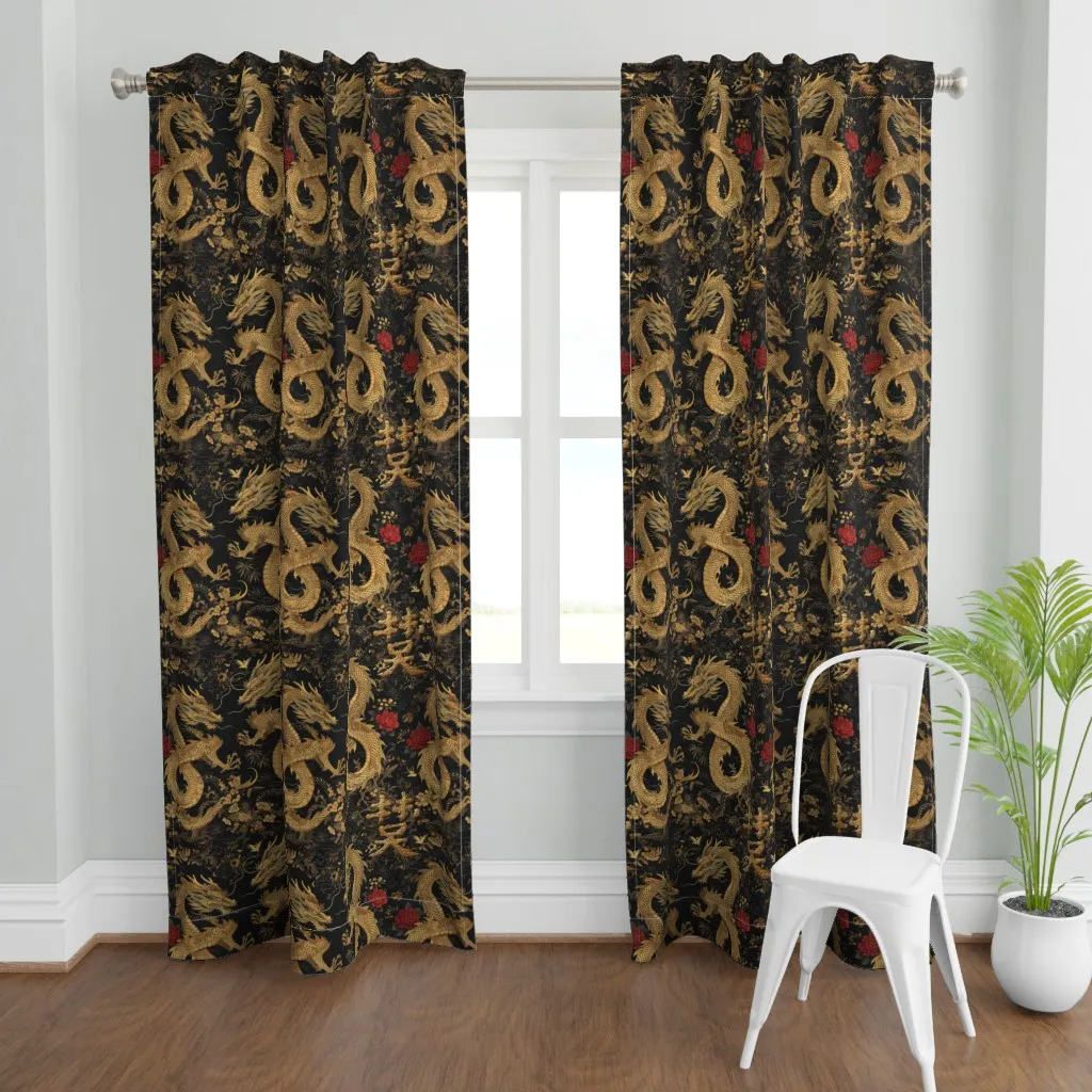 Dragon Symbol of 2024 Curtain Panel - Gold product