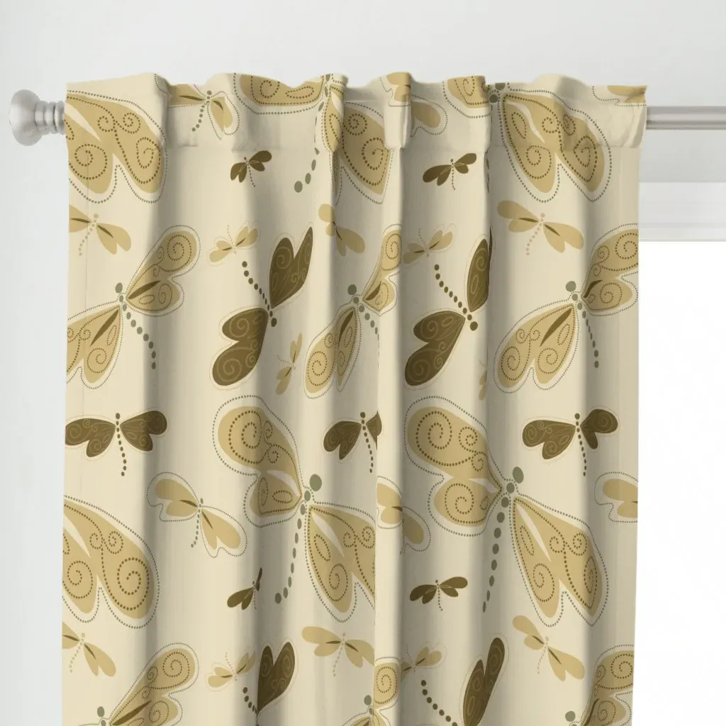 Dragonflies Curtain Panel - Beige alternate view