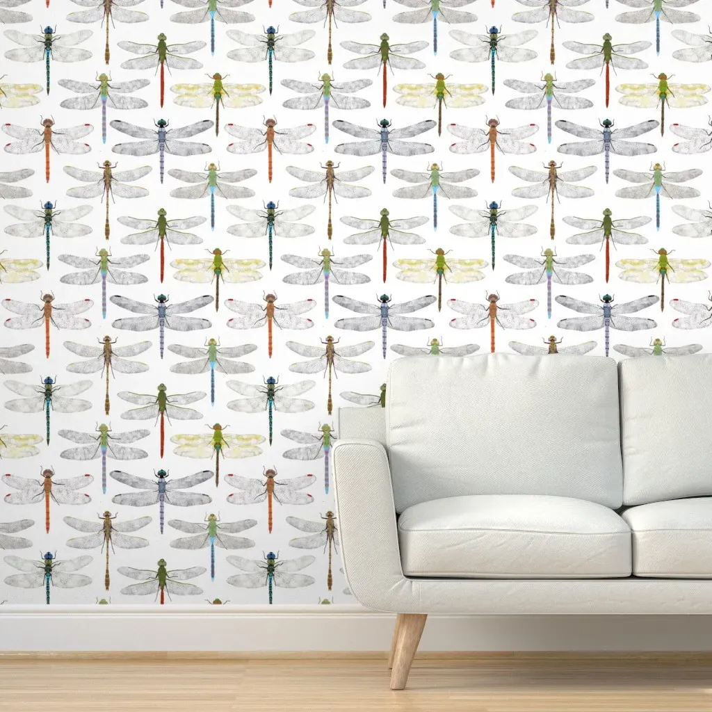 Dragonflies Peel and Stick Wallpaper - White product