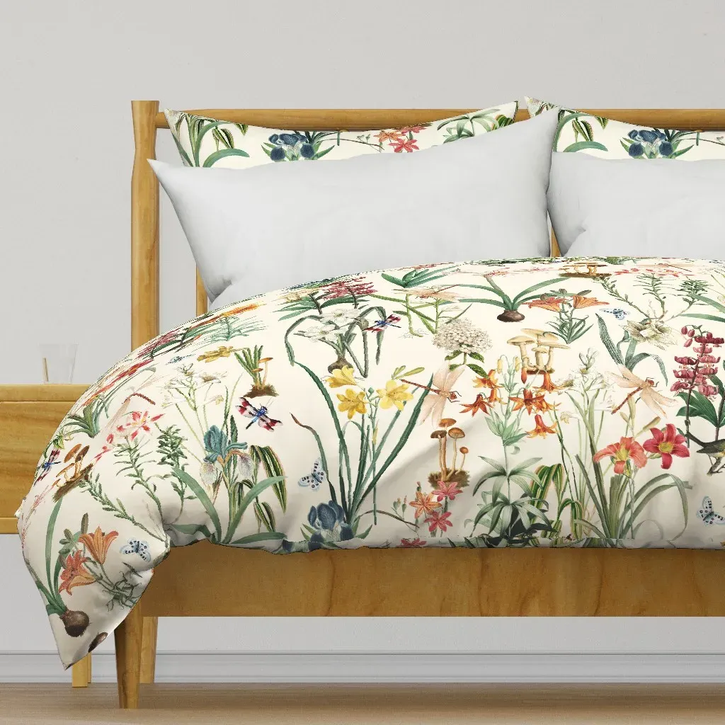 Dragonfly Garden Crema Duvet Cover - Orange product