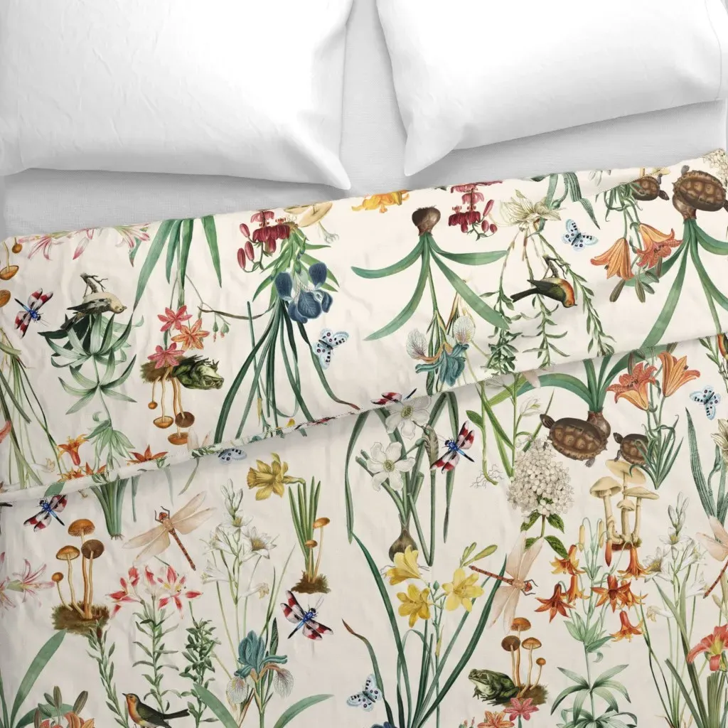 Dragonfly Garden Frostbite Duvet Cover - Orange alternate view