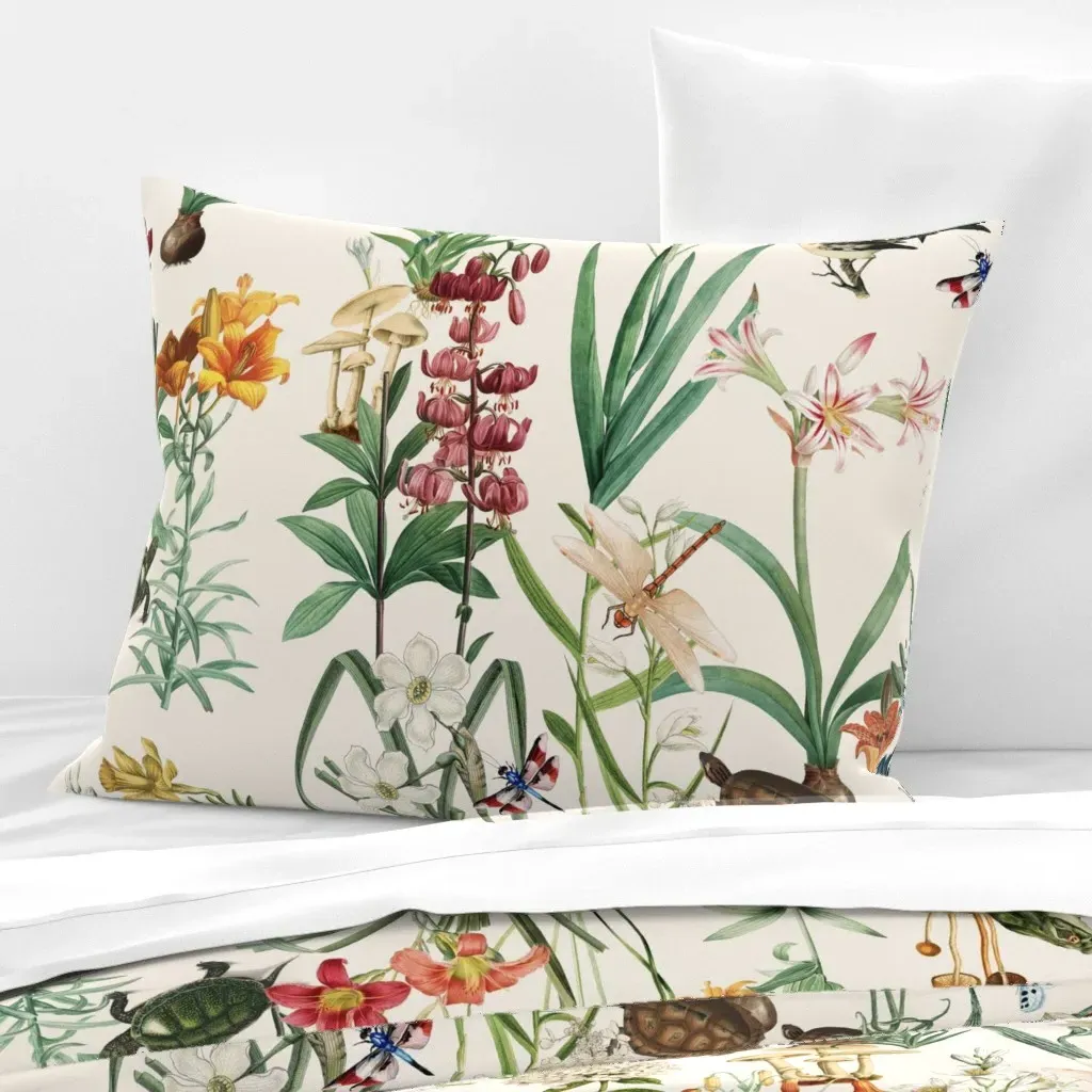 Dragonfly Garden Frostbite XL Wide Standard Knife Edge Pillow - Orange, Cotton Sateen product