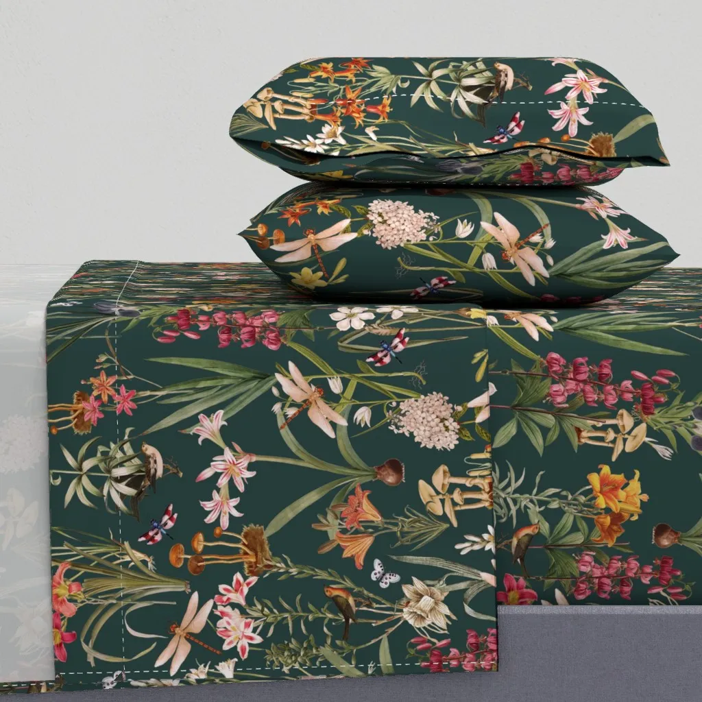 Dragonfly Garden Twin XL Sheet Set - Teal product