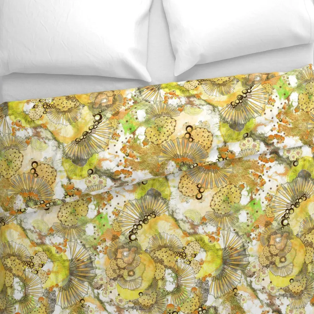 Dreamscape Duvet Cover - Yellow Gold alternate view