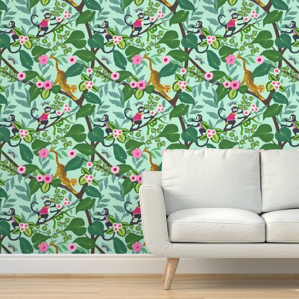 Dreamy Chinoiserie Rainforest Peel and Stick Wallpaper - Green product