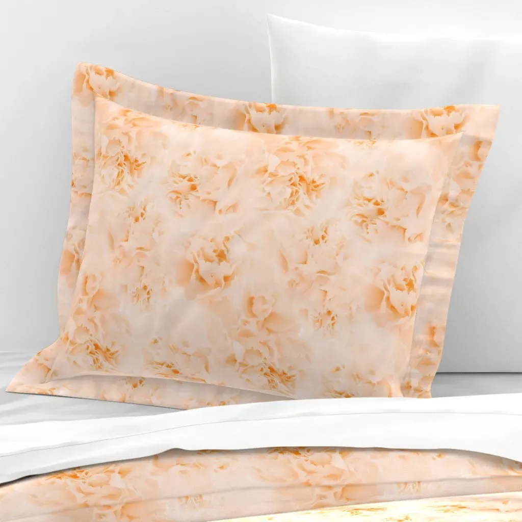 Dreamy Floral Texture Standard Flanged Cushion Cover - Peach, Cotton Sateen product