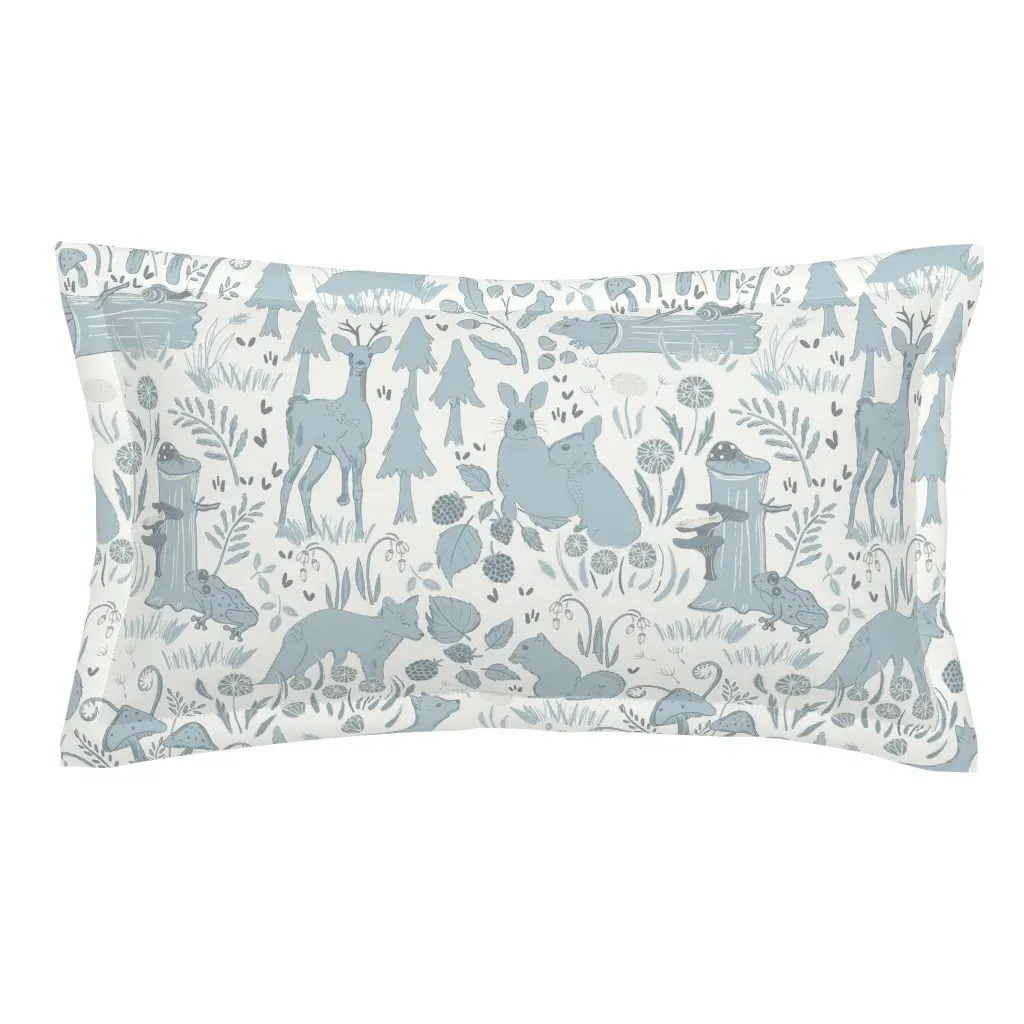 Dreamy Woodland Friends King Pillow Sham - Light Blue product