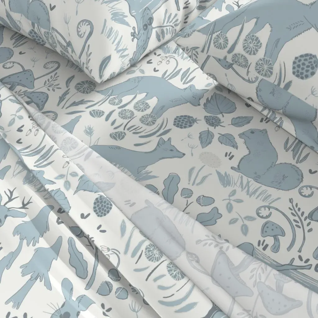 Dreamy Woodland Friends Twin XL Sheet Set - Light Blue alternate view